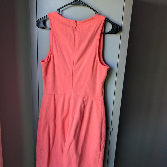Old Navy pink/peach/coral tank dress with pockets and back zip - Picture 3 of 4